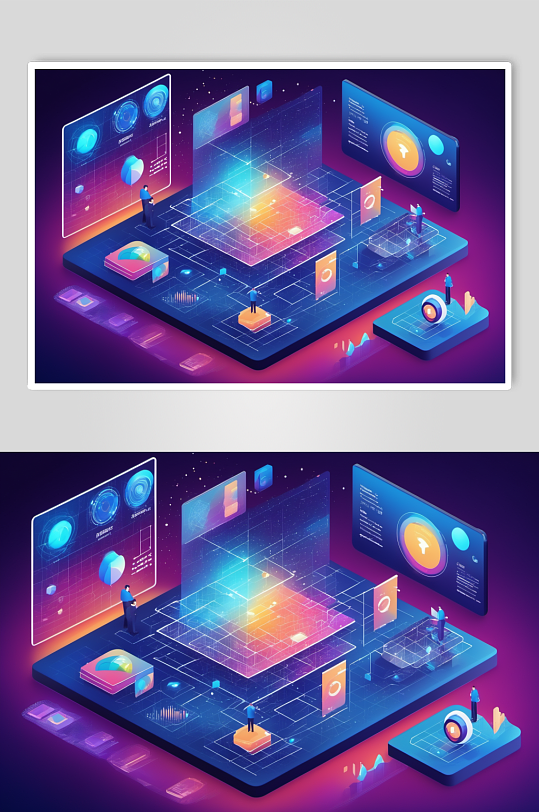 AI数字艺术现代科技数据可视化插图图片