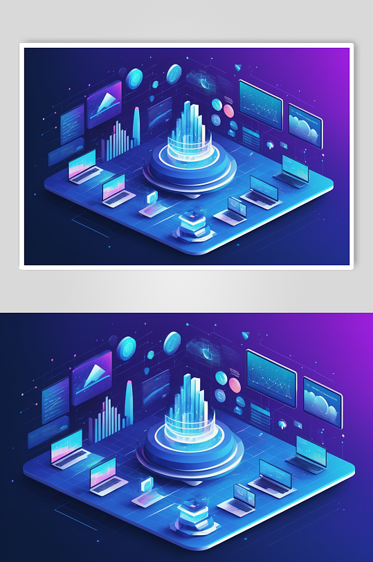 AI数字艺术现代大数据数据可视化插图