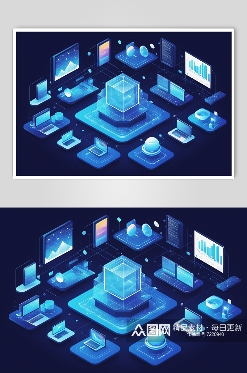 AI数字艺术现代大数据数据可视化插图素材