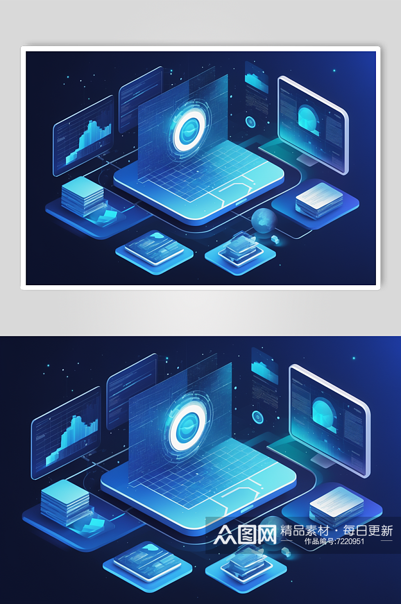 AI数字艺术现代大数据数据可视化插图素材