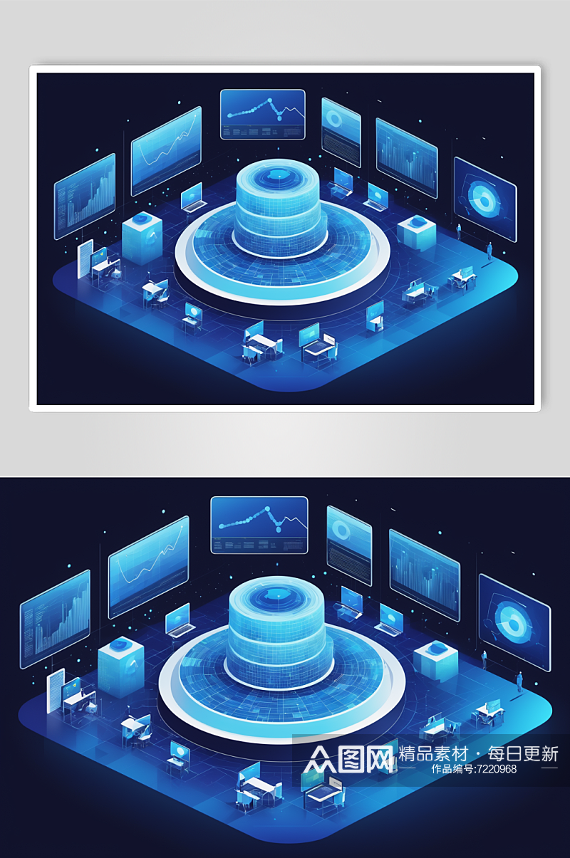 AI数字艺术现代大数据数据可视化插图素材