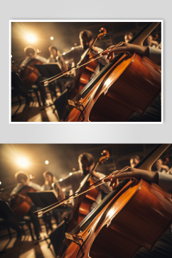 AI数字艺术精美大提琴乐器摄影图片
