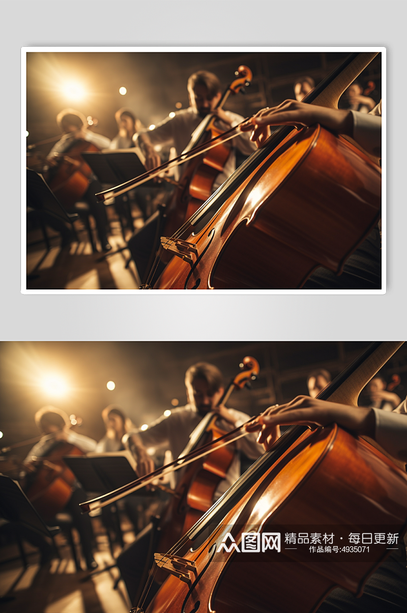 AI数字艺术精美大提琴乐器摄影图片素材
