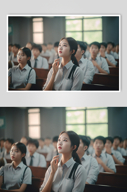 AI數(shù)字藝術大學生肖像人物攝影圖