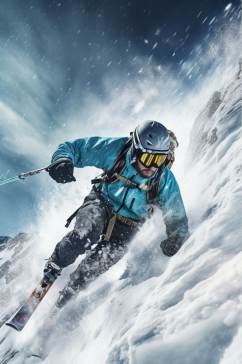 AI数字艺术滑雪二十四节气大雪摄影图片