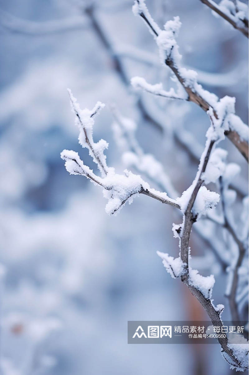 AI数字艺术下雪二十四节气大雪摄影图片素材