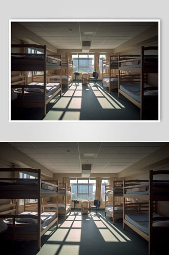 AI数字艺术校园学校大学宿舍场景摄影图片