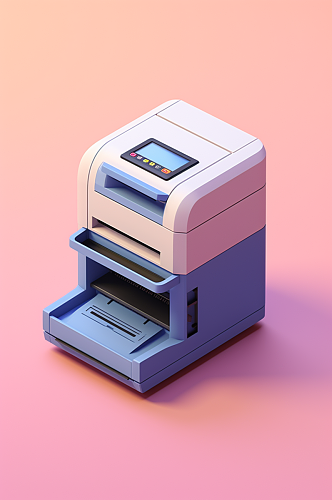 AI数字艺术办公设备打印机模型