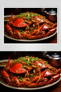 AI数字艺术秋季美食大闸蟹螃蟹摄影图