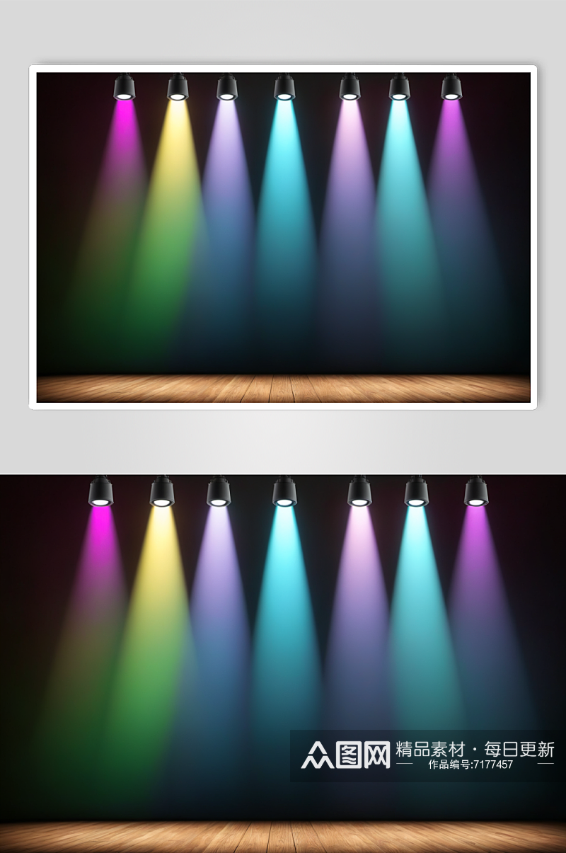 AI舞台灯光布景霓虹灯摄影图背景图片素材