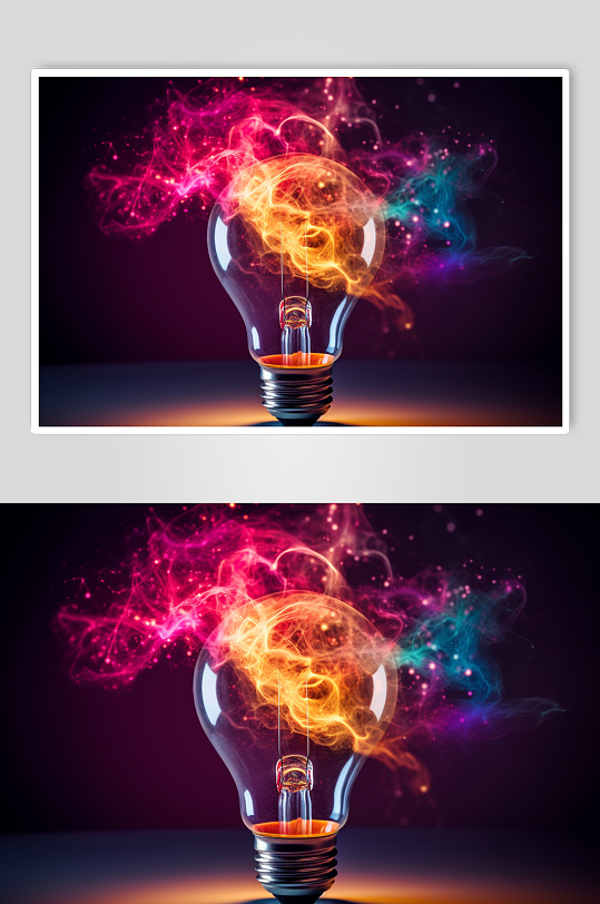 AI数字艺术企业精神电灯泡摄影图