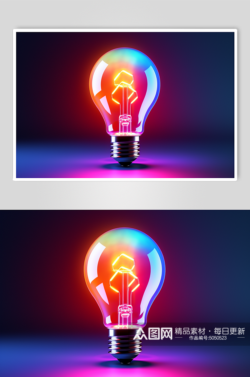 AI数字艺术企业精神电灯泡摄影图素材