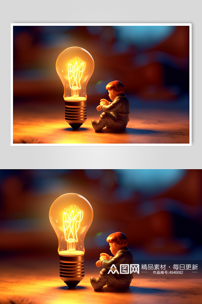 AI数字艺术企业精神文化电灯泡摄影图素材