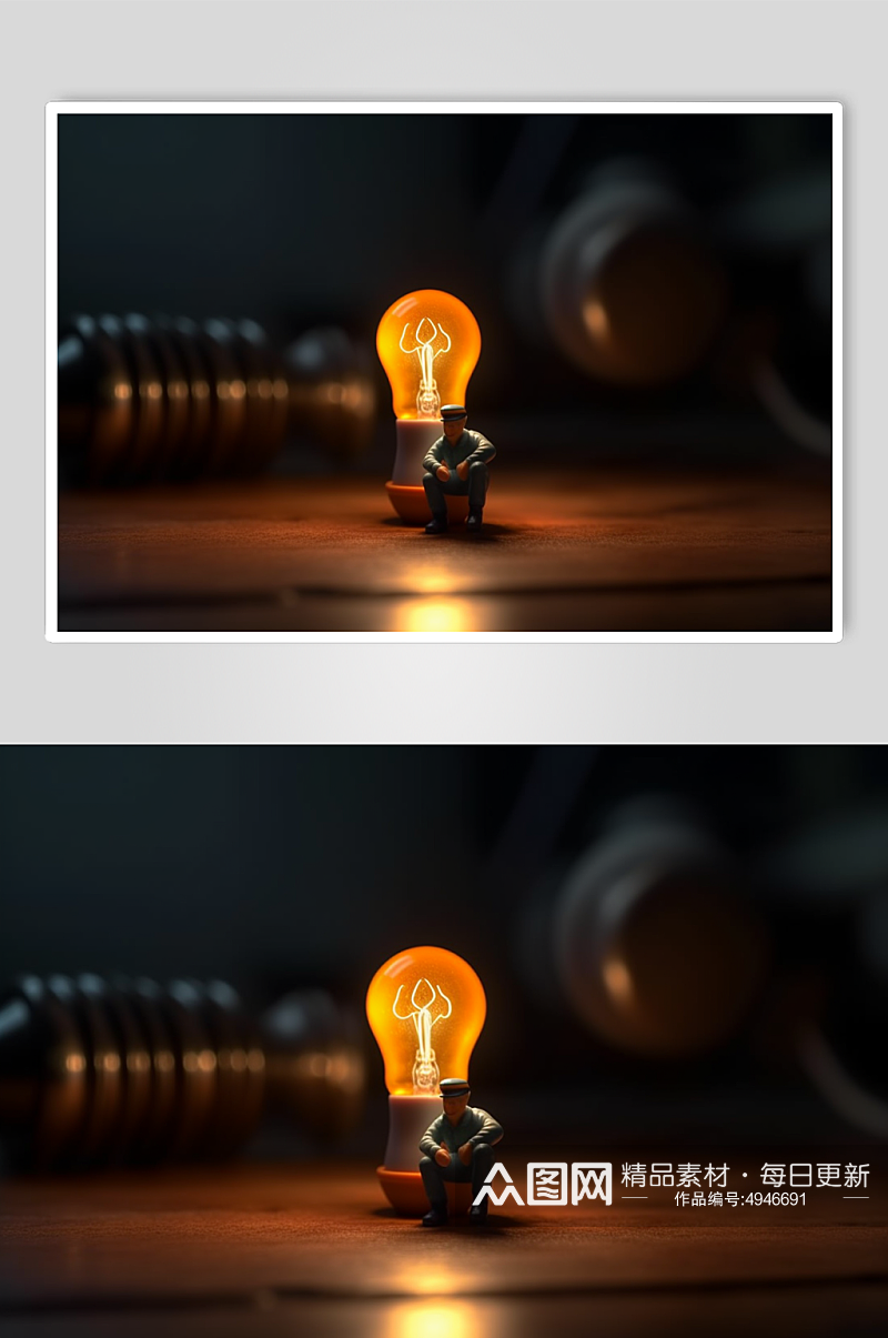 AI数字艺术企业精神文化电灯泡摄影图素材