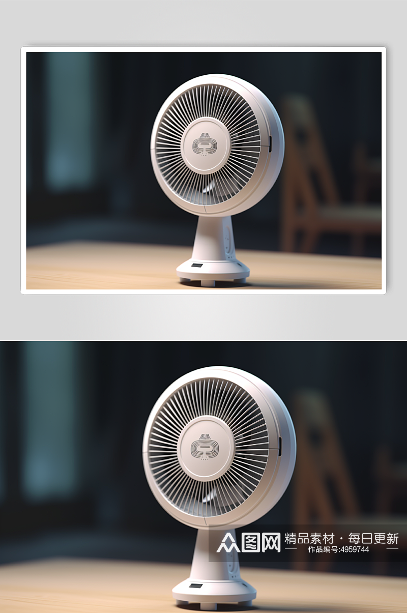 AI数字艺术清新电风扇家用电器摄影图片素材