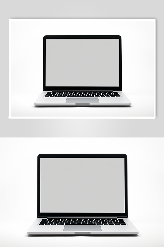 AI纯色背景笔记本电脑产品摄影图