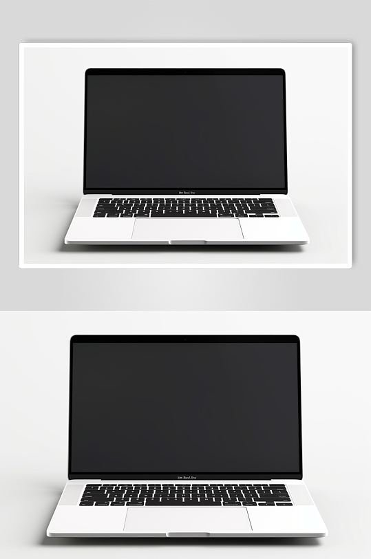 AI纯色背景笔记本电脑产品摄影图