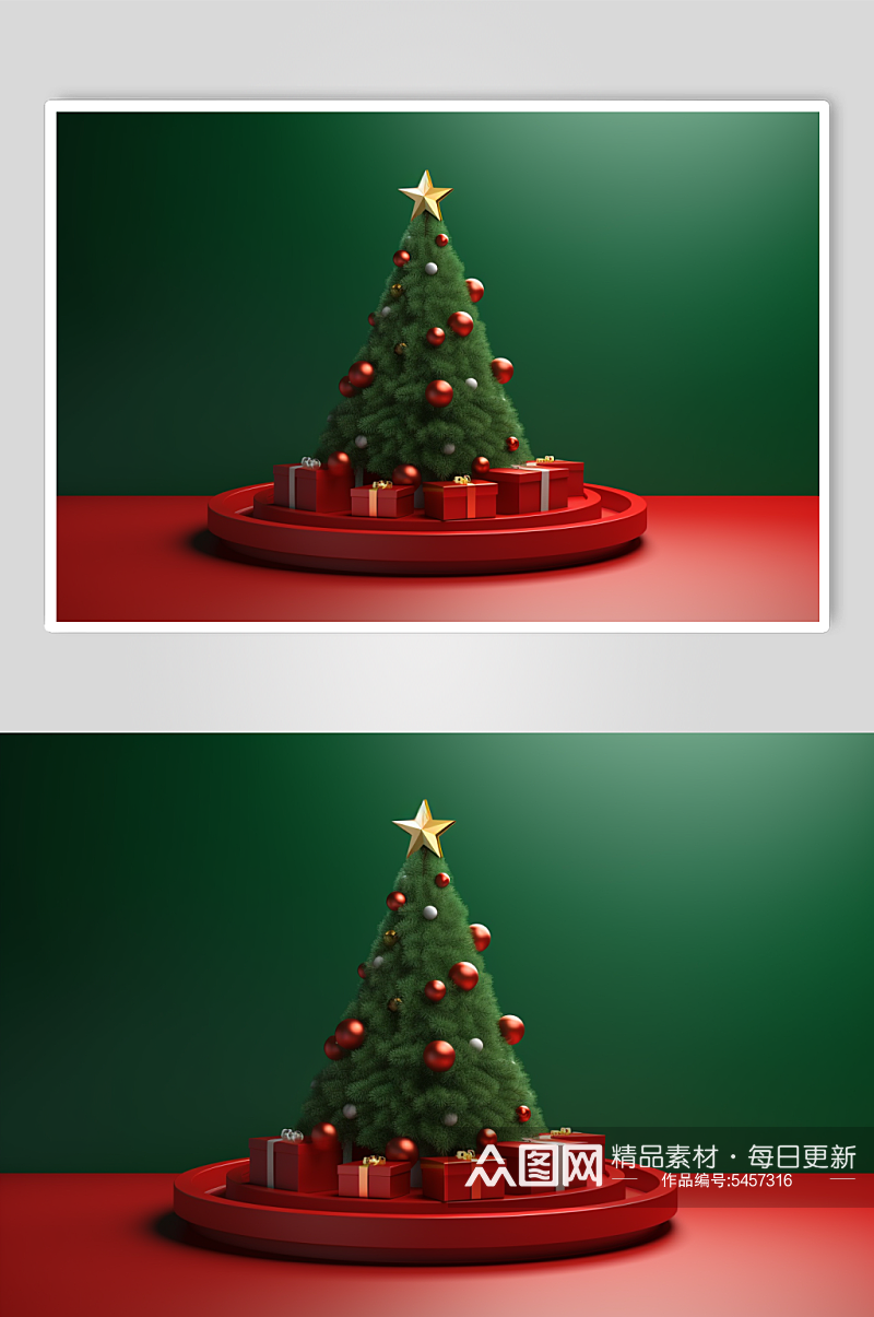 AI数字艺术电商促销圣诞节背景素材