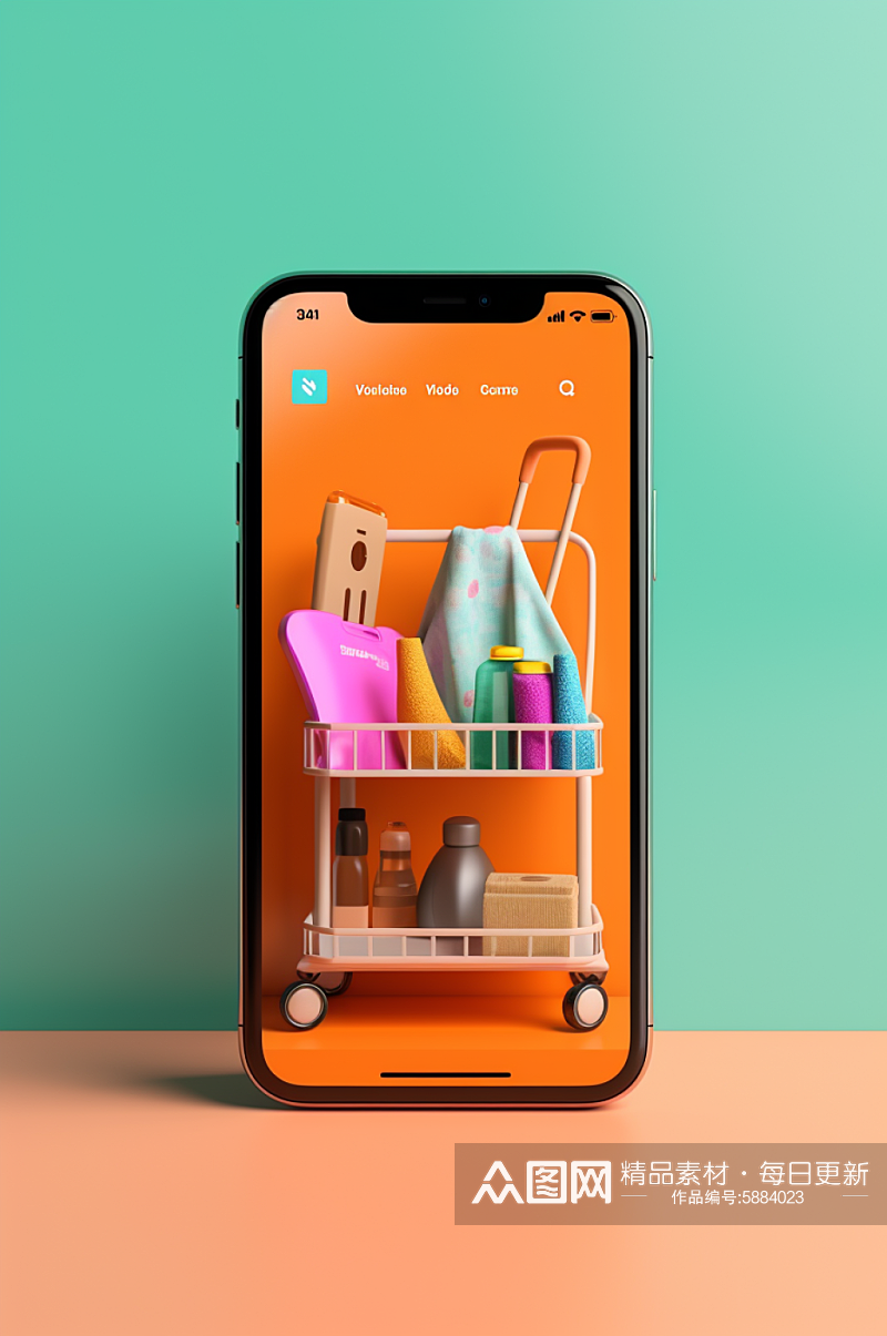 AI数字艺术电商网购手机购物模型素材