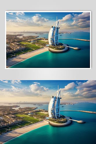 AI数字艺术国外中东迪拜旅游景点风景摄影图片