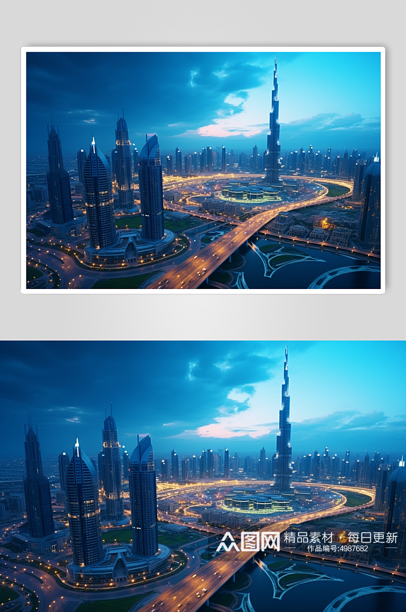 AI数字艺术国外中东迪拜旅游景点风景摄影图片素材