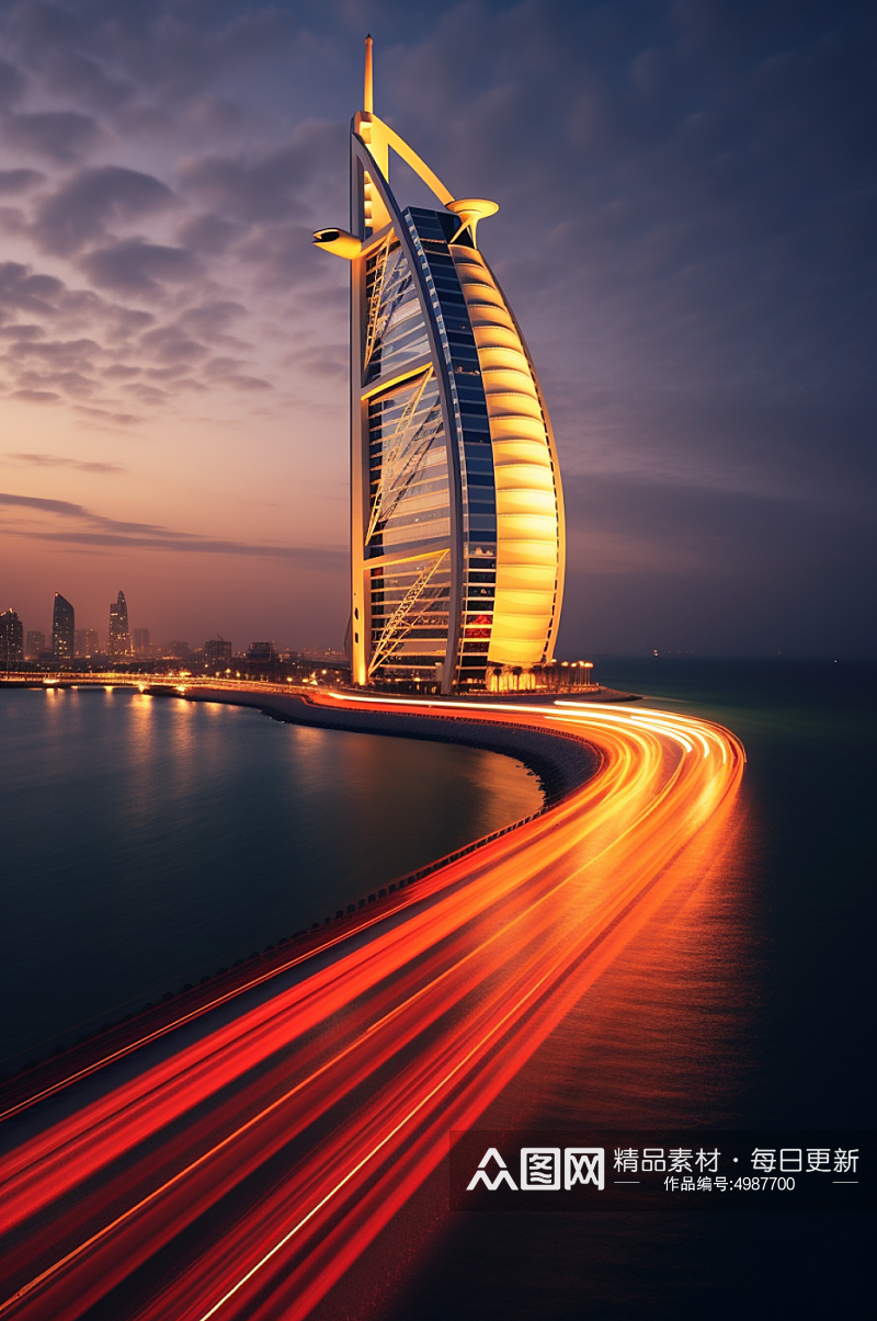 AI数字艺术国外中东迪拜旅游景点摄影图片素材