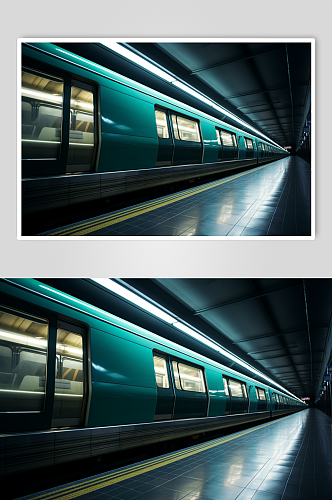 AI数字艺术地铁列车摄影图片