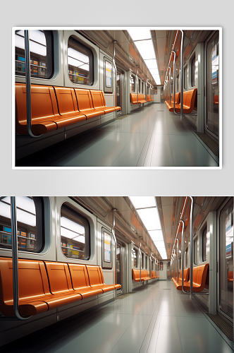 AI数字艺术地铁列车摄影图片