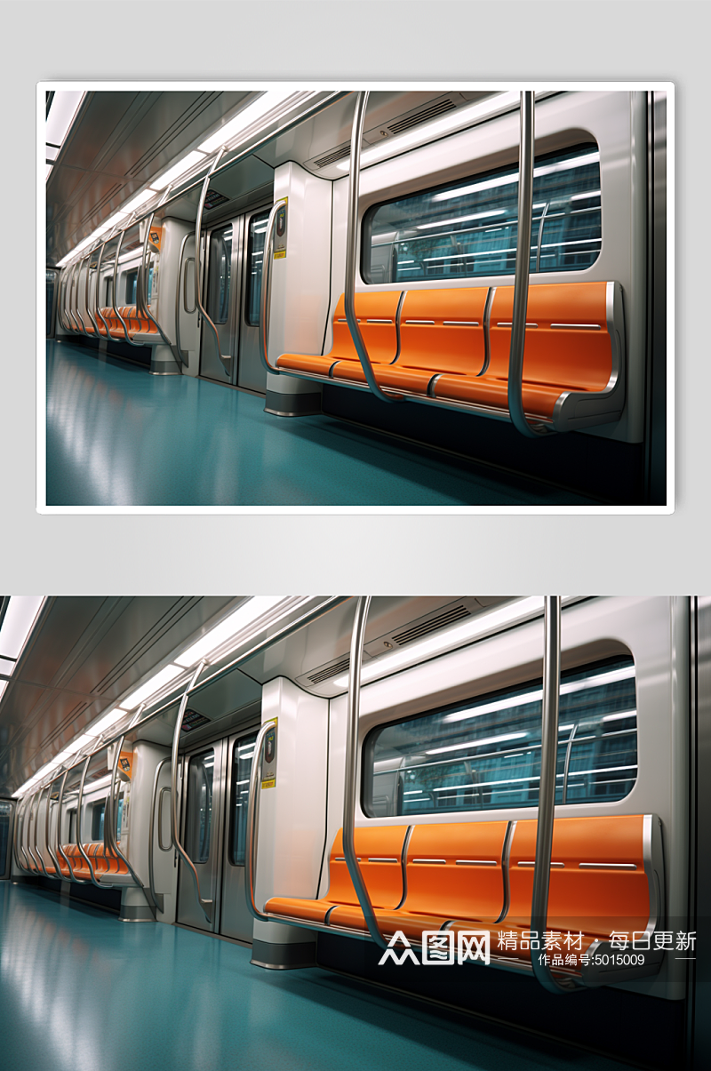 AI数字艺术地铁列车摄影图片素材
