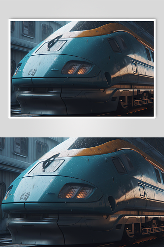 AI数字艺术高清动车高铁交通工具图片