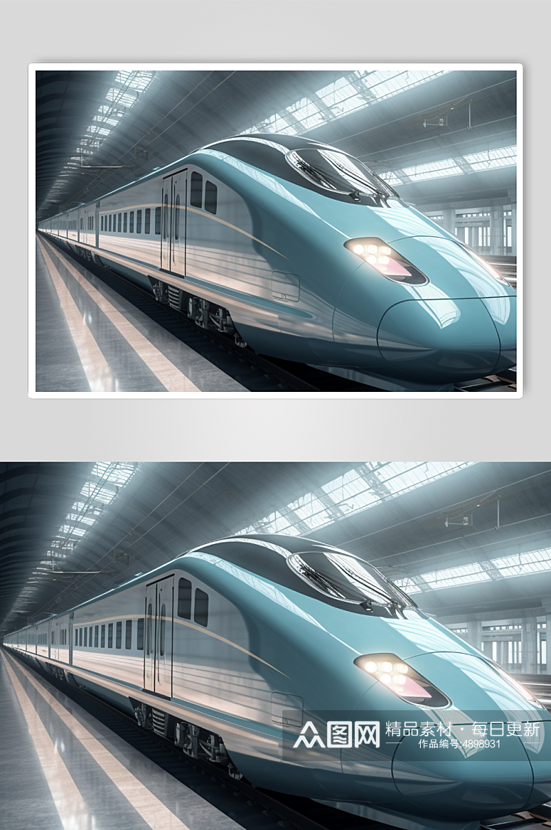 AI数字艺术高清地铁动车高铁交通工具图片素材