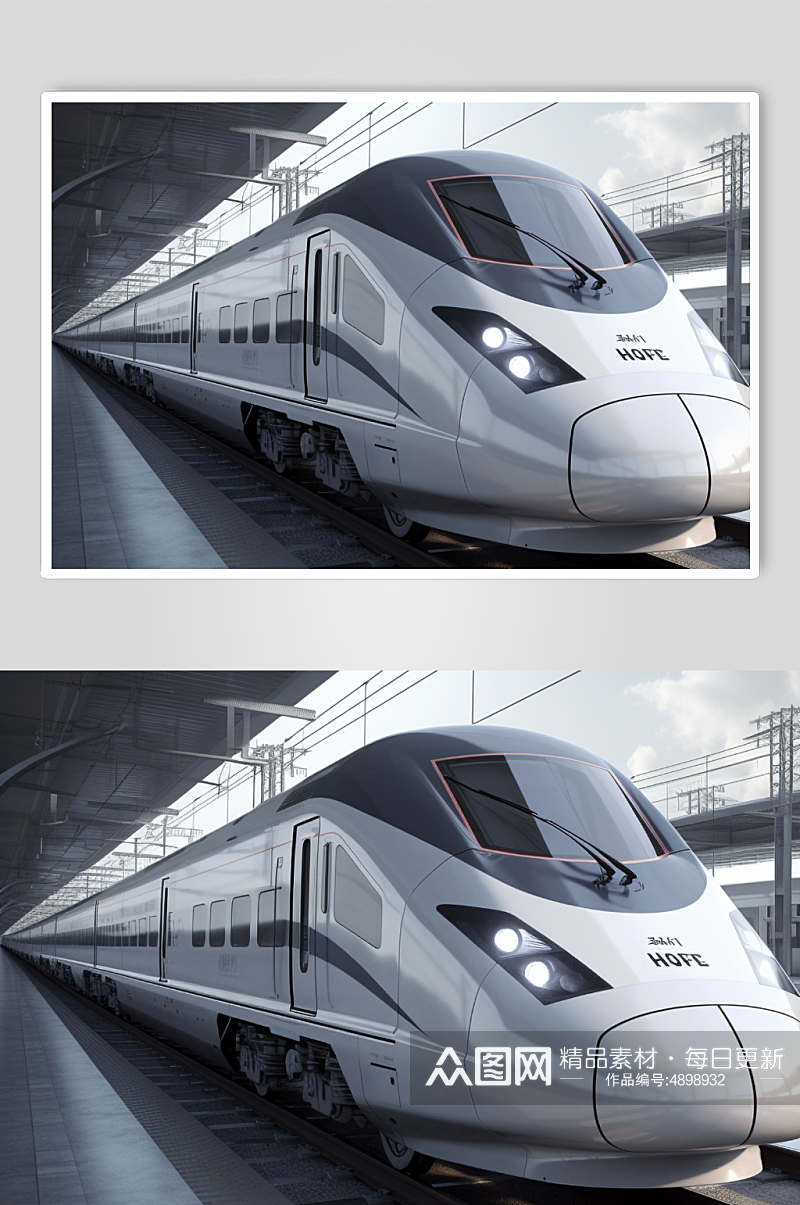 AI数字艺术高清动车高铁交通工具图片素材