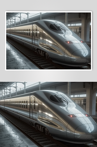 AI数字艺术现代科技动车高铁交通工具图片