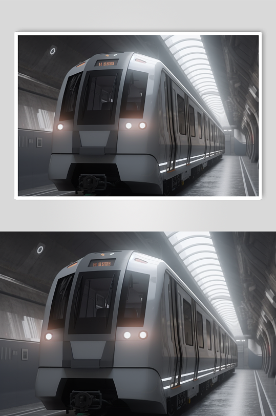 AI数字艺术高清动车高铁地铁交通工具图片