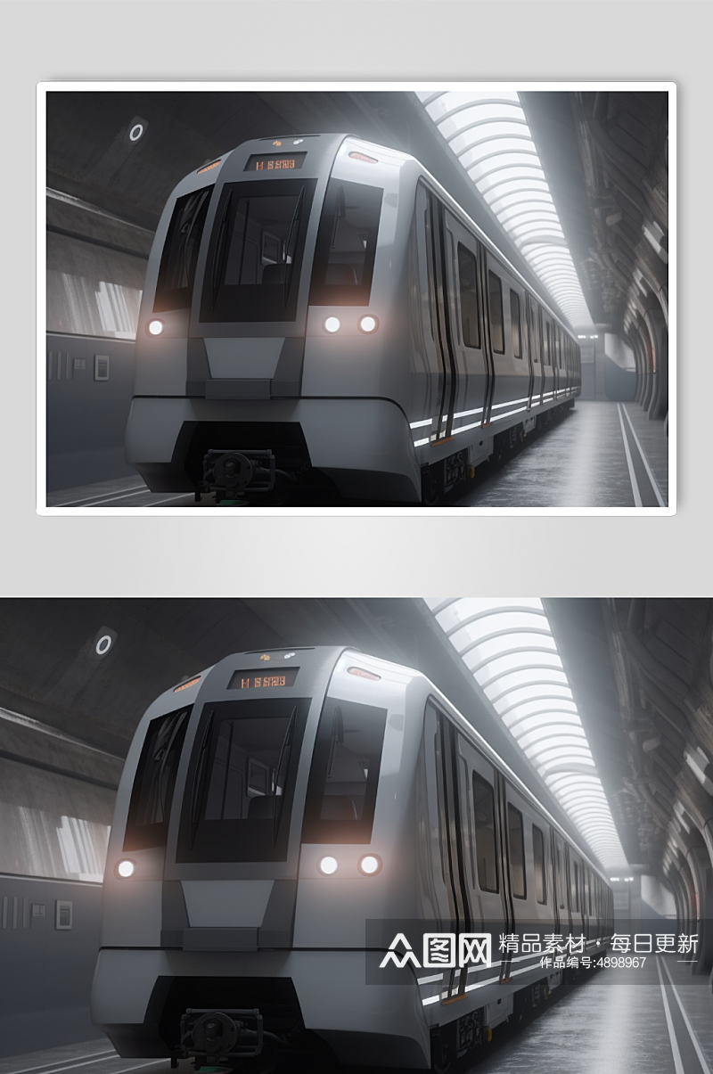 AI数字艺术高清动车高铁地铁交通工具图片素材