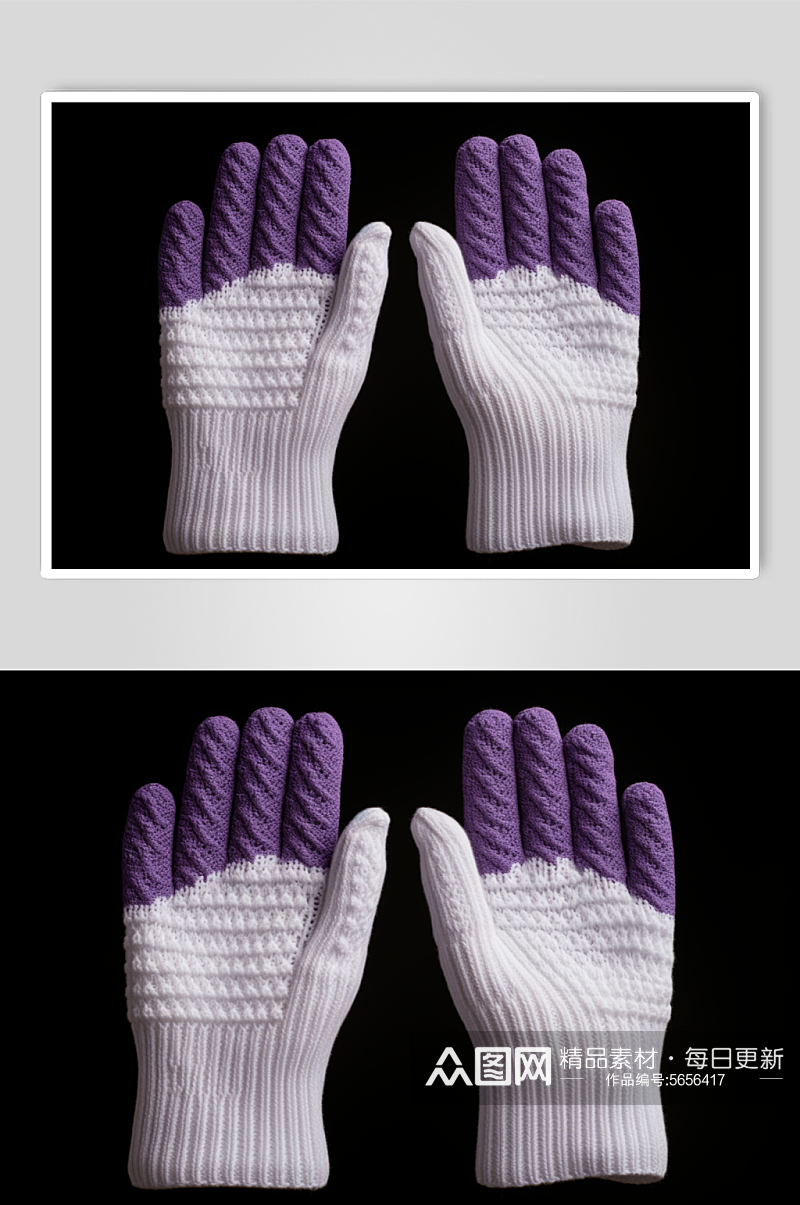 AI数字艺术冬季冬天保暖手套摄影图素材