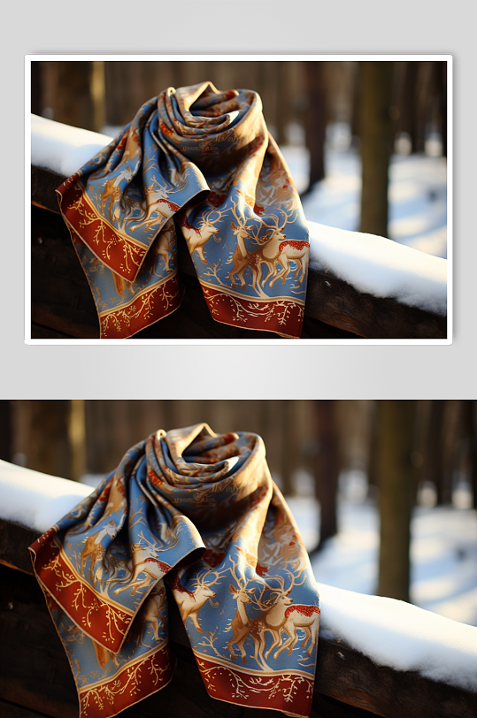 AI数字艺术冬季冬天围巾摄影图