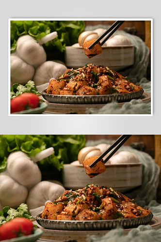 香辣土豆美食摄影图片