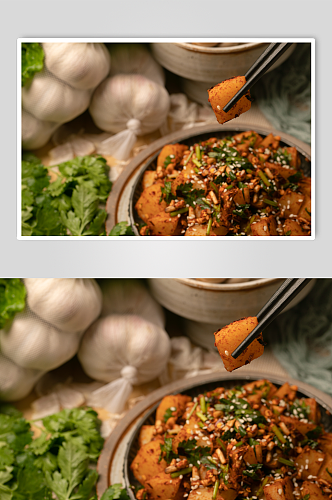 香辣土豆美食摄影图片