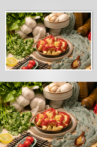 酸甜土豆美食摄影图片