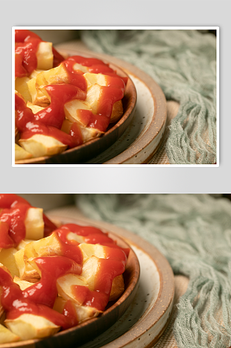 番茄酱土豆美食摄影图片