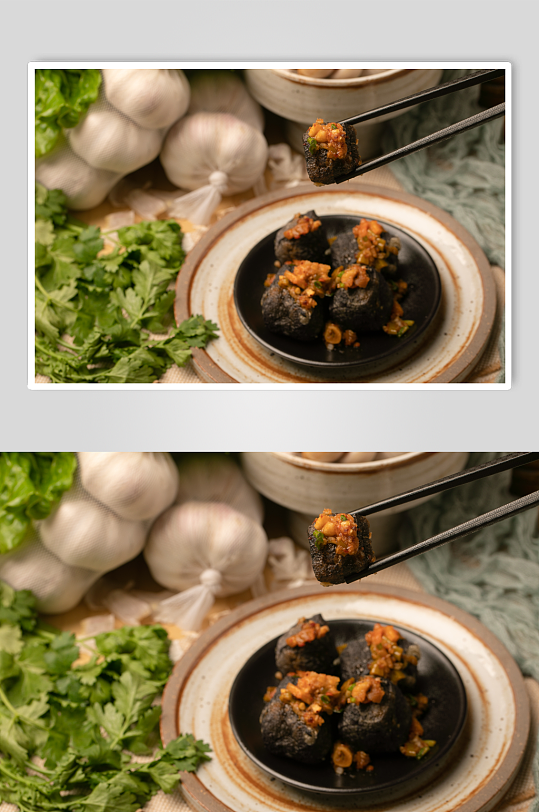 香辣臭豆腐美食摄影图片