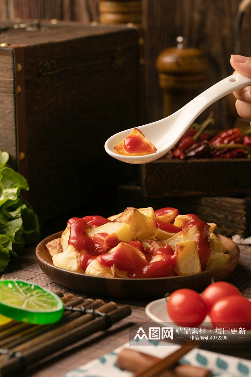 酸甜番茄土豆美食摄影图片素材