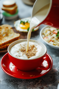 AI数字艺术早餐豆浆豆奶摄影图