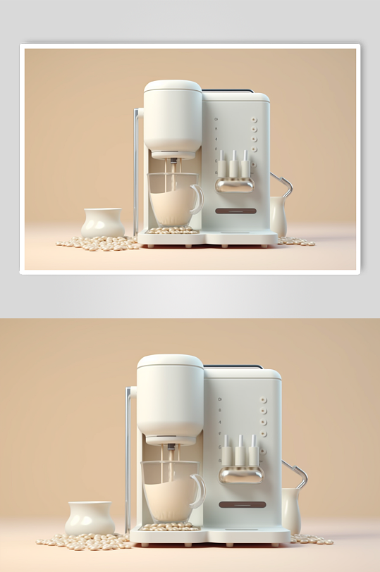 AI数字艺术极简豆浆机家用电器摄影图片
