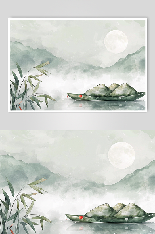 AI數(shù)字藝術(shù)端午節(jié)粽子節(jié)國風背景圖