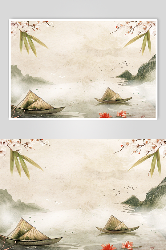AI數(shù)字藝術(shù)端午節(jié)粽子節(jié)國(guó)風(fēng)背景圖