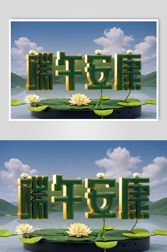 AI數(shù)字藝術(shù)端午節(jié)佳節(jié)立體字藝術(shù)字