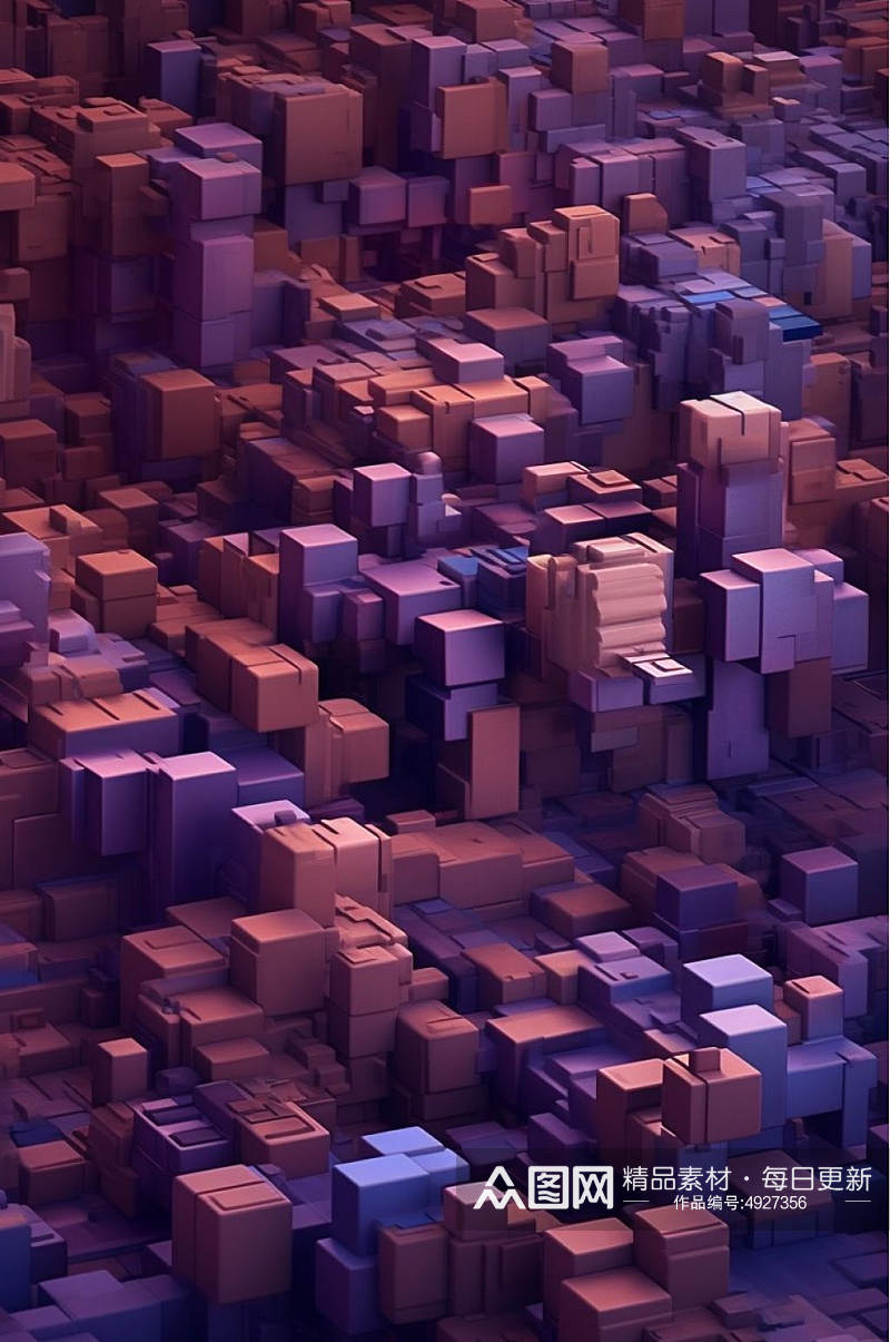 AI数字艺术时尚多边形几何色块渐变背景图素材