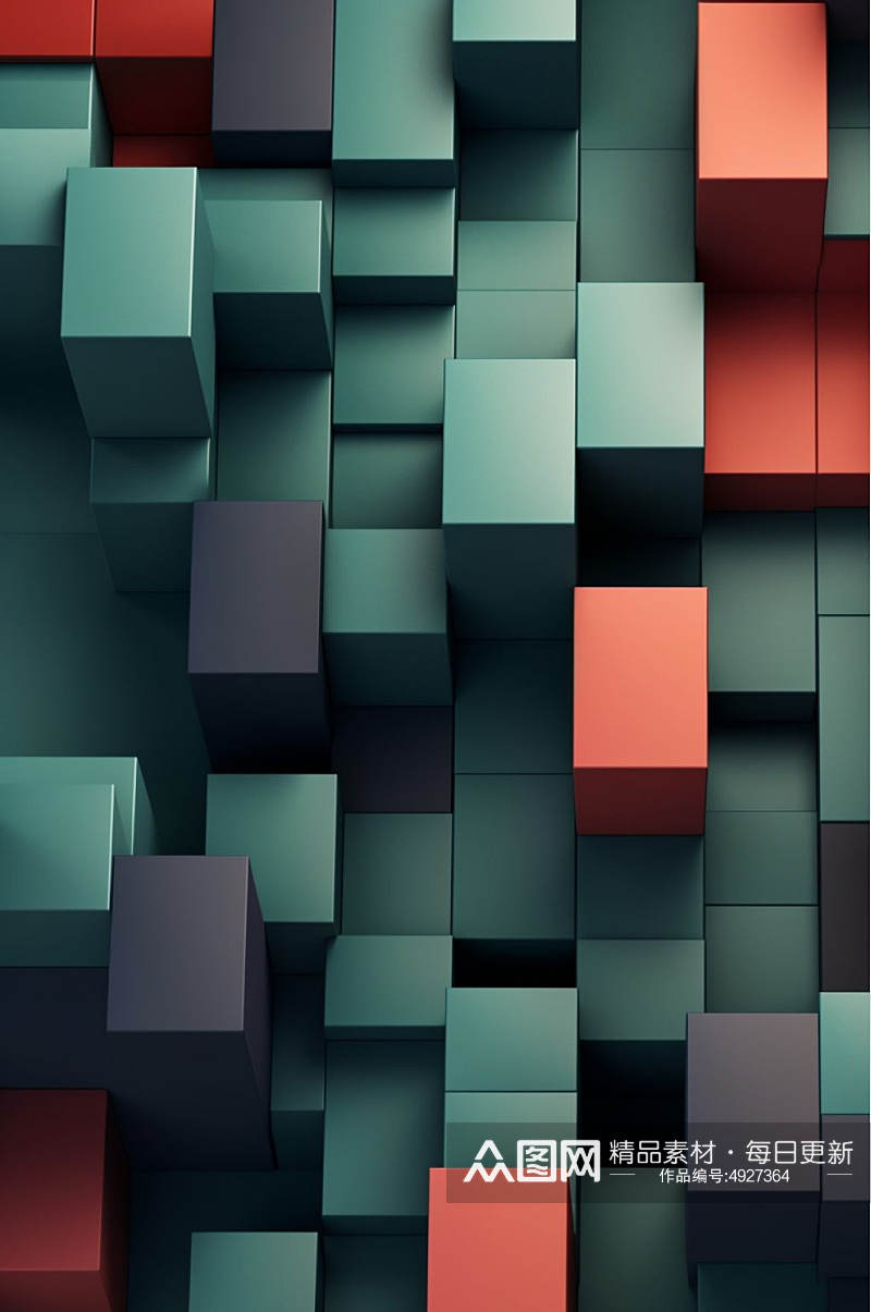 AI数字艺术时尚多边形几何色块渐变背景图素材